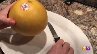 HOW to Peel & Cut A Grapefruit/Pomelo Fast. EASY WAY in 1 minute!