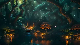 Tranquil Hidden Oasis: Soothing Piano Music in Dreamy Forest Scene for Relaxation and Meditation