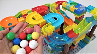 Satisfying Building Block☆Marble Run Race ASMR.Original colorful long course!