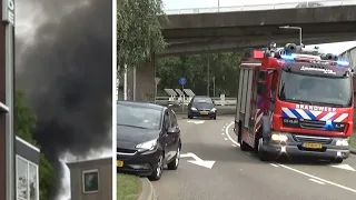 Zeer grote uitslaande brand in Rotterdam Overschie; Vele brandweer eenheden met spoed onderweg !