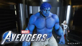 Hulk vs Abomination With Blue Hue Outfit - Marvel's Avengers Game (HD60FPS)