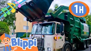 Blippi's Garbage Truck Song | 1 Hour of Educational Vehicle Songs For Kids