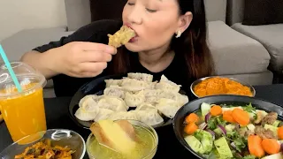 PORK MOMO WITH SOUP,PORK THUKPA,KIMCHI MUKBANG@gurungfamily4715