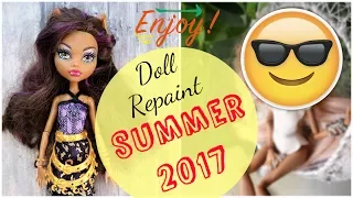 Summer Holidays Monster High Doll Repaint / How to customize BJD Easy / DIY Bikini Barbie Handmade