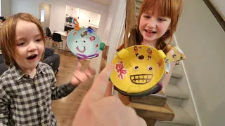Adley & Niko CEREAL BOWL TRiCKS!! Playing with our new crafts! Flips and a fun Family Best Day Ever
