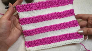 #79 Сказочный эффект 3D   двухцветный узор  Плотный и объемный  Knitting pattern