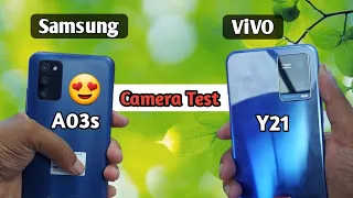 Samsung A03s vs Vivo Y21 Review Camera test