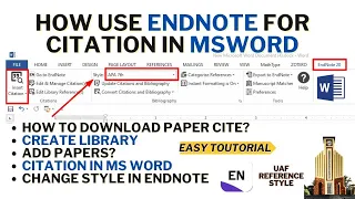 How to Add Paper/Insert Citations / References using EndNote Microsoft Word | APA | URDU/Hindi