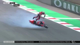 MotoGP Michele Pirro  high speed Crash  Mugello  2018 - Rider OK