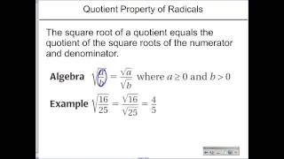 Simplify Radical Expressions