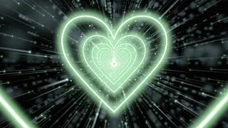 Beautiful💚Pastel Green Heart Tunnel Heart Background - Neon Lights Love Heart Tunnel Loop [8 Hours]