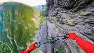 RISKIEST Mountain Bike Ride of My Life 1000ft Drop #adventure #trend