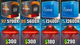 RYZEN 5700X vs RYZEN 5600X vs i5-12400F vs i5-12600K | Test in 6 Games