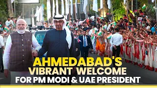 Ahmedabad's affection for PM Modi & UAE President during massive roadshow