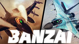 Banzai | Su-27 Flanker Vs F-16 Viper | V-22  Osprey | Dogfight | Digital Combat Simulator | DCS |