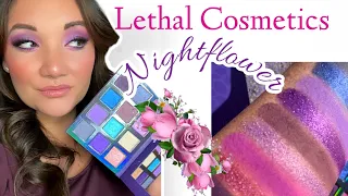 NEW Lethal Cosmetics Nightflower Palette: Review, Swatches, and Demo!