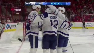 Connor Brown 13th Goal of the Season!  2/19/2017 (Toronto Maple Leafs vs Carolina Hurricanes)