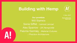 Natural Materials Masterclass: Building with Hemp | ACAN |