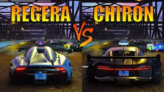 Koenigsegg Regera vs Bugatti Chiron Sport On The Freeway Loop In NFS Unbound