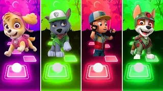 Paw Patrol Rescue World | Skye 🆚 Rocky 🆚 Tracker 🆚 Ryder . Tiles Hop 🏆🏆 | 🎶🎶 Who Is Best ??