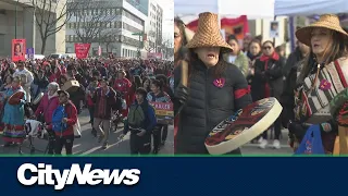 Hundreds march together in Vancouver to honour Missing and Murdered Indigenous Women