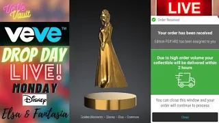 VeVe Drop Day LIVE -  Disney Golden Moments: Elsa & Fantasia NFT Drop! Disney Princess FA