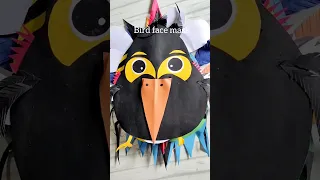 Bird face mask | Paper mask #shorts art and craft | Parrot mask | owl mask | Paper craft | Bee mask