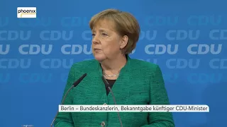 Pressekonferenz von Angela Merkel zu möglichen CDU-Ministern am 25.02.18