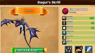 Dagur's Skrill Grade 1000 PVP battle in Brawl ||Dragons rise of Berk