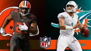 Cleveland Browns vs Miami Dolphins Week 10 Simulation (4K Video) Next Gen Gameplay