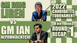 2022 Candidates Round 1: GM Ding Liren vs GM Ian Nepomniachtchi