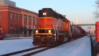 2 BNSF Powered Trains on the CP Davenport Subdivison