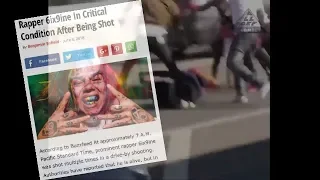6ix9ine in critical condition after being shot - full shooting video