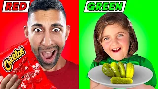 Eating ONE COLOR for 24 Hours ft. @AnazalaFamily | Dhar and Laura