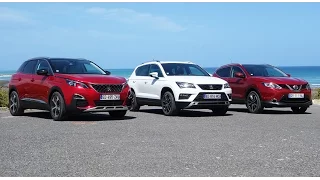 2017 Peugeot 3008 vs Seat Ateca vs Nissan Qashqai [PART. 1/3] : intérieur et habitabilité