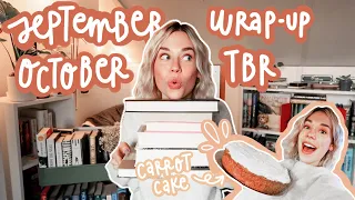 september wrap-up & october tbr while baking a cake 🍰🥕📚