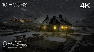 SCOTTISH HIGHLANDS BLIZZARD | Howling Wind & Blowing Snow for Relaxation | Sleeping | 10 HOURS