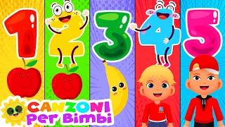 CANZONI PER BAMBINI ♫ Impara i numeri da 1 a 10 in Italiano ♫ La Canzone dei Numeri