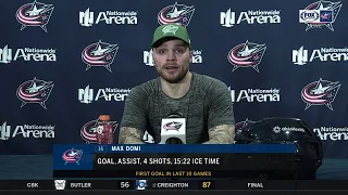 Max Domi weighs in on Columbus' heartbreaking overtime loss | BLUE JACKETS-PANTHERS POSTGAME