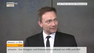 Zum Tod von Guido Westerwelle: Statement von Christian Lindner am 18.03.2016