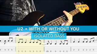 [isolated bass] U2 - With or without you / bass cover / playalong with TAB