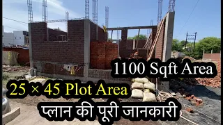 बहुत ही बढ़िया घर का प्लान | 25 × 45 Feet House Walkthrough Plan with Fill details  |