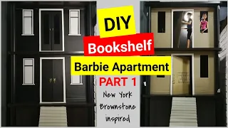 DIY Barbie Apartment | Bookshelf Cardboard Dollhouse | New York Brownstone inspired