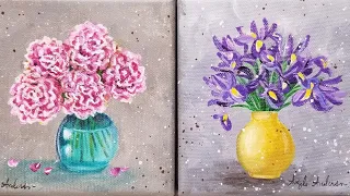 Iris (Flower of the Month Series) Acrylic Painting LIVE Tutorial