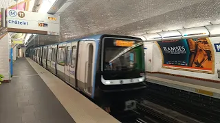 Métro ligne 11: Circulation du métro MP 59 avant le départ à la retraite et la nouvelle MP 14 cc