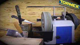 How to sharpen a knife with the Tormek T8 Grinding System