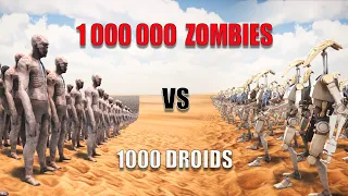 CAN 1000 Droids DEFEAT 1,000,000 Zombies? | Ultimate Epic Battle Simulator 2 | UEBS 2