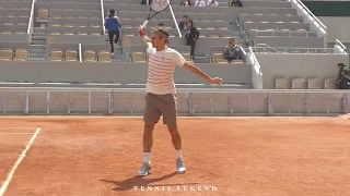 Roland-Garros 2019 : Federer - Schwartzman practice (Court level view from every angles)