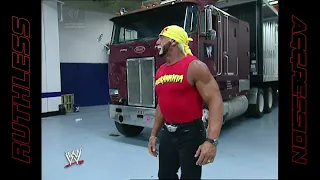 Hulk Hogan destroys Undertaker's motorcycle | WWE RAW (2002)