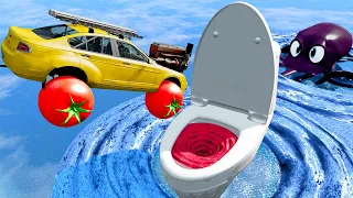 BeamNG Drive Fun Madness #156 Destroy All Cars With Giant Toilet-Random Vehicles Crashes Compilation